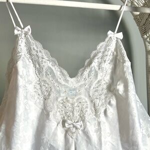 Gorgeous Vintage Floral Heart Lace Bodysuit with Bows